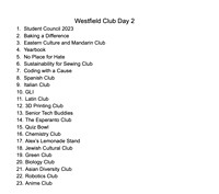 club day 2 list