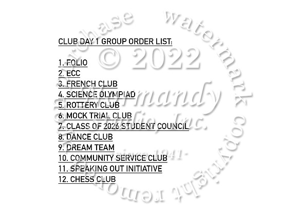 CLUBDAY1ORDER